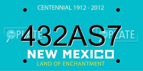 432AS7 New Mexico License Plate