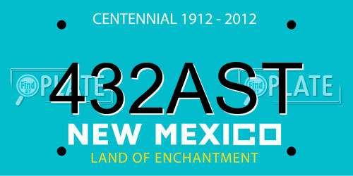 432AST New Mexico License Plate