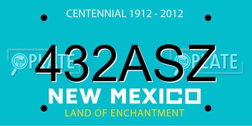 432ASZ New Mexico License Plate