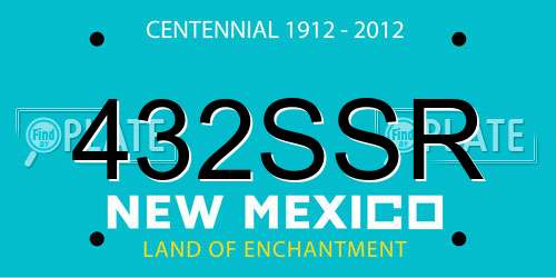 432SSR New Mexico License Plate