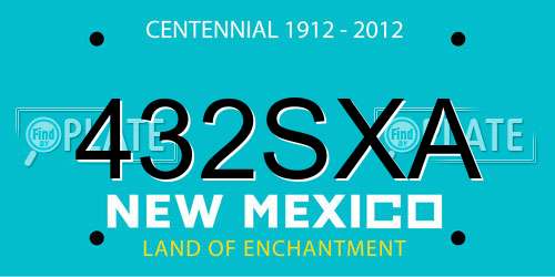 432SXA New Mexico License Plate