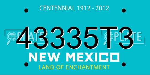 43335T3 New Mexico License Plate