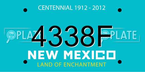 4338F New Mexico License Plate