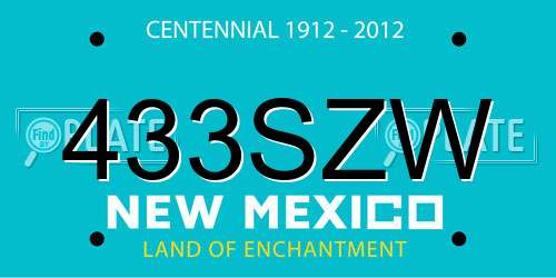 433SZW New Mexico License Plate