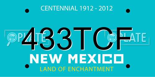 433TCF New Mexico License Plate