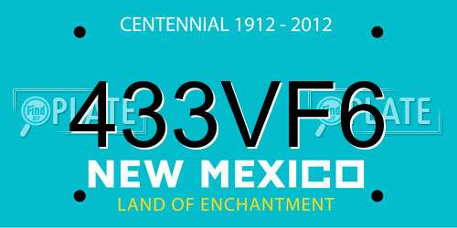 433VF6 New Mexico License Plate