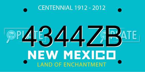 4344ZB New Mexico License Plate