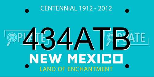 434ATB New Mexico License Plate