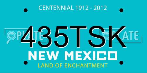 435TSK New Mexico License Plate