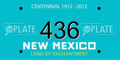436 New Mexico License Plate