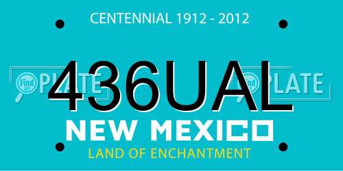 436UAL New Mexico License Plate