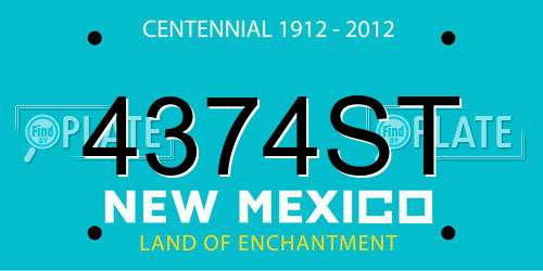 4374ST New Mexico License Plate