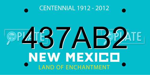 437AB2 New Mexico License Plate