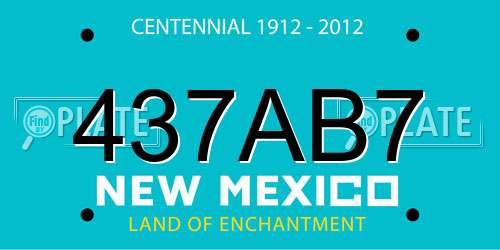 437AB7 New Mexico License Plate