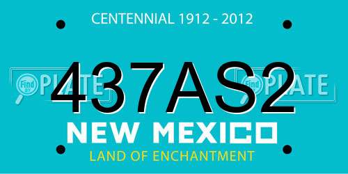 437AS2 New Mexico License Plate