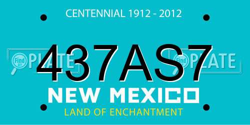 437AS7 New Mexico License Plate