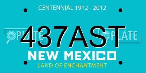 437AST New Mexico License Plate