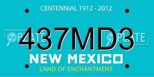 437MD3 New Mexico License Plate