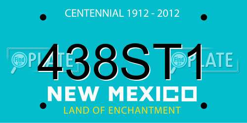 438ST1 New Mexico License Plate