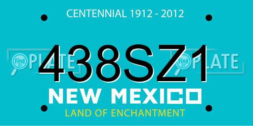 438SZ1 New Mexico License Plate