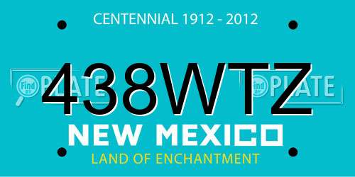 438WTZ New Mexico License Plate