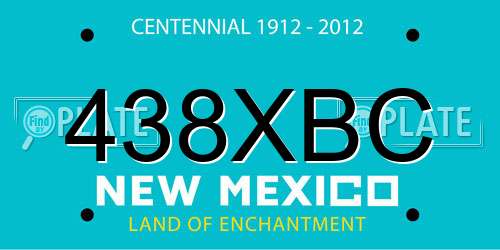 438XBC New Mexico License Plate