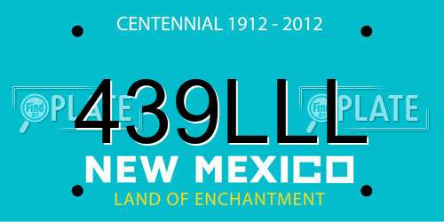 439LLL New Mexico License Plate