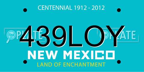 439LOY New Mexico License Plate