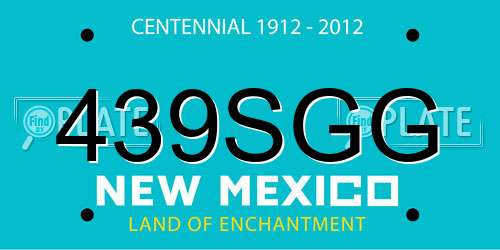 439SGG New Mexico License Plate