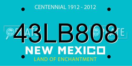 43LB808 New Mexico License Plate