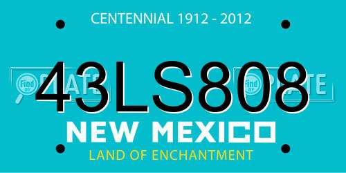 43LS808 New Mexico License Plate