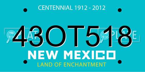 43OT518 New Mexico License Plate