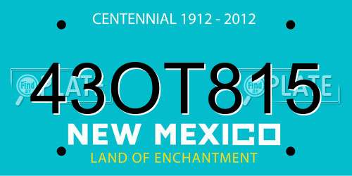 43OT815 New Mexico License Plate
