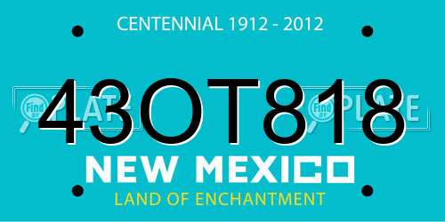 43OT818 New Mexico License Plate