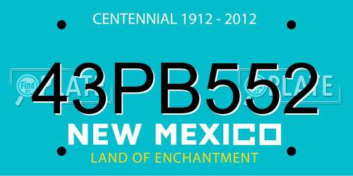 43PB552 New Mexico License Plate
