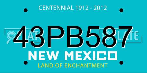 43PB587 New Mexico License Plate
