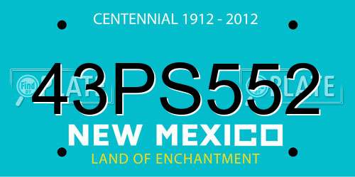 43PS552 New Mexico License Plate