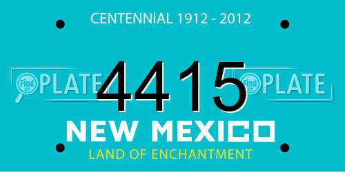 4415 New Mexico License Plate