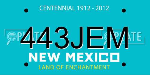 443JEM New Mexico License Plate