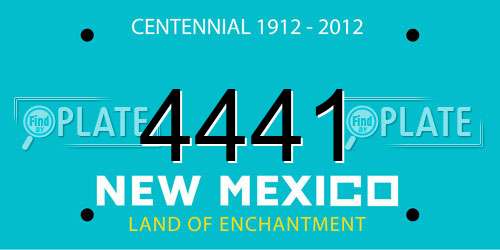 4441 New Mexico License Plate