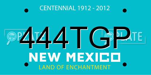 444TGP New Mexico License Plate