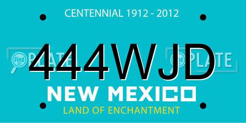 444WJD New Mexico License Plate