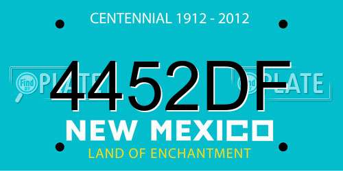 4452DF New Mexico License Plate