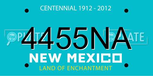 4455NA New Mexico License Plate