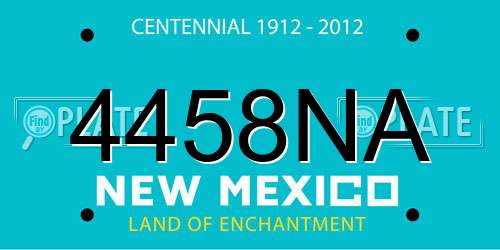 4458NA New Mexico License Plate
