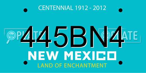445BN4 New Mexico License Plate