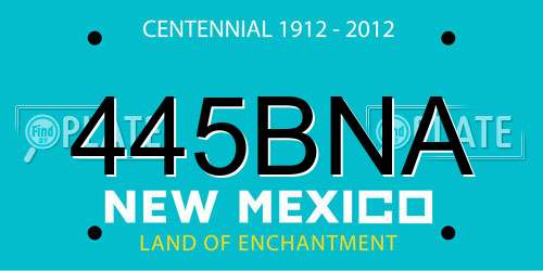 445BNA New Mexico License Plate
