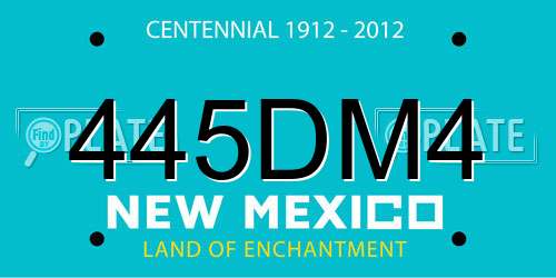 445DM4 New Mexico License Plate