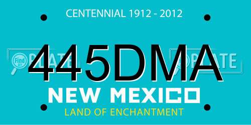 445DMA New Mexico License Plate