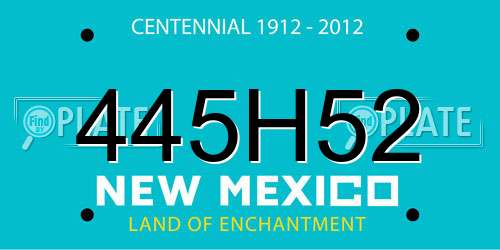 445H52 New Mexico License Plate